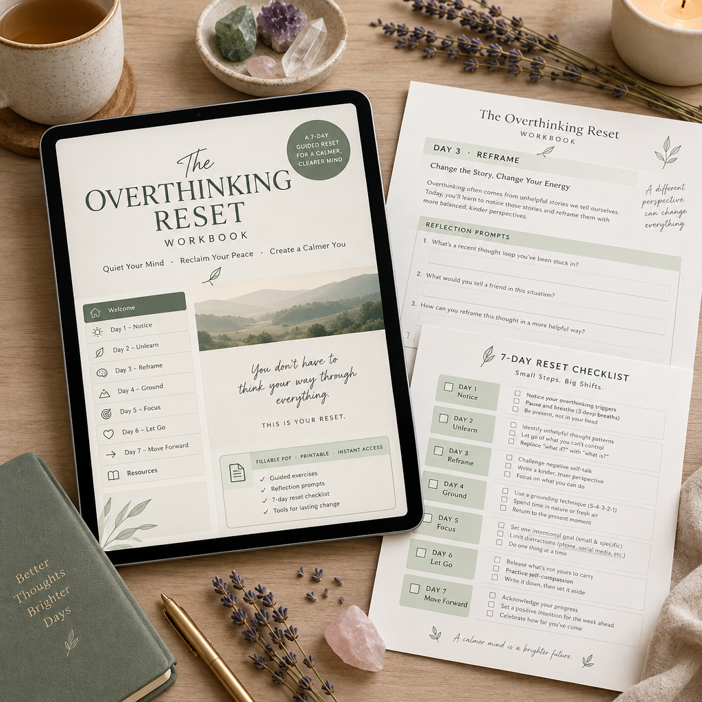 Fillable PDF worksheets and 7-day reset checklist