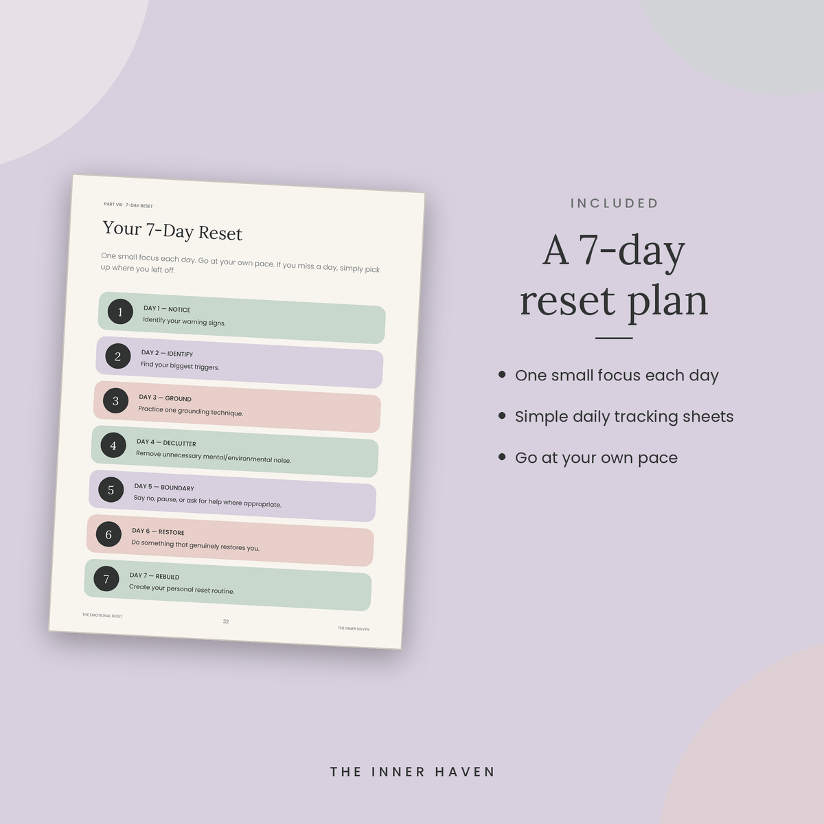 The Emotional Reset | Guided Workbook for Calmer Days (Printable + Fillable PDF)