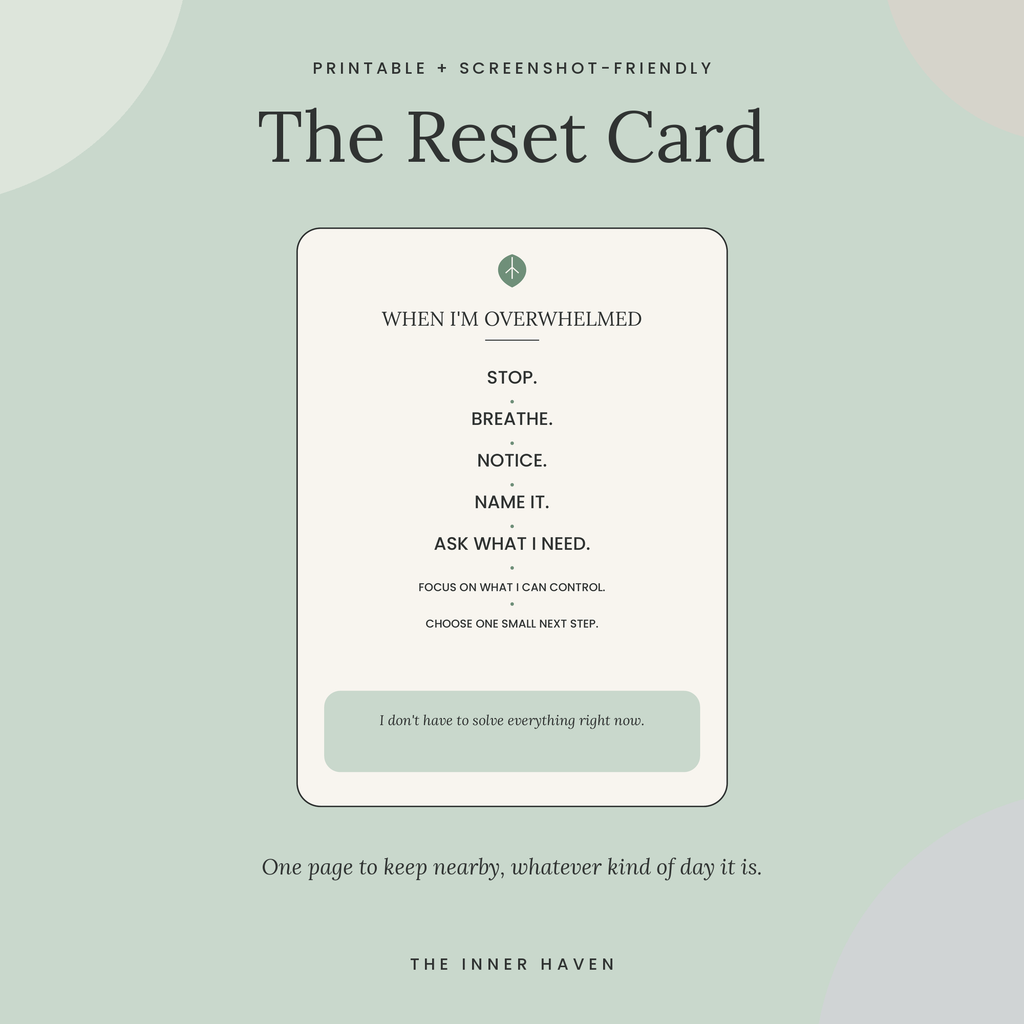 The Emotional Reset | Guided Workbook for Calmer Days (Printable + Fillable PDF)
